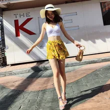 Купальник для девочек танкини купальники женские раздельное бикини 2 шт. женский чистый цветок три полиэстера лоскутное бикини