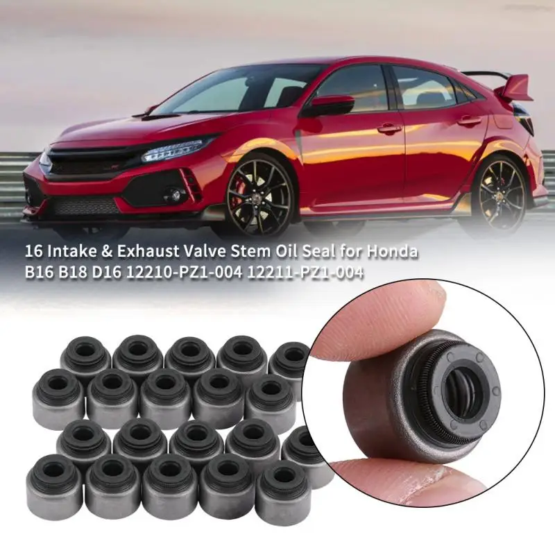 16pcs Intake Exhaust Valve Stem Oil Seal for Honda B16 B18 D16 12210