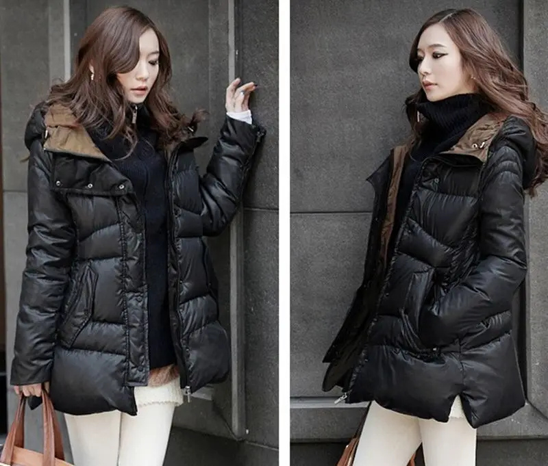 army Taille Veste Green coréen Chaud Long 2015 Mince Femme Nouvelle Noir Grande Canard De Manteau Black L0073 Mode Femmes Parkas Duvet Épais AxRwqP4