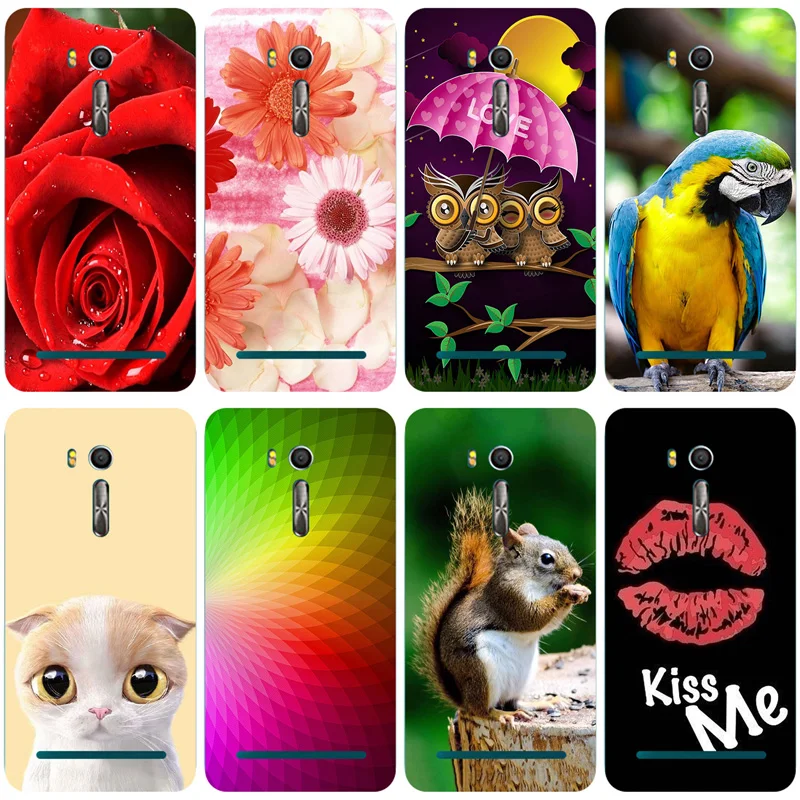 

Painted TPU Soft Print Phone Case for Asus Zenfone Go ZB552KL X007D Soft Silicone Back Cover Cases Pattern Cat Owl Shell