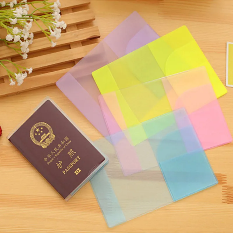 

18.8*13.4cm PVC Transparent Waterproof Credit & ID Card Holder Frosted Passport Cover 3 pcs/lot Travel Documents Protective Case