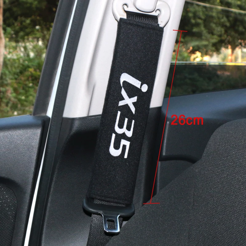 

26cm 2pcs Automobiles Seat Belt Pad Protection seat cover for Hyundai getz ix35 Astra Antara Meriva Zafira emblem