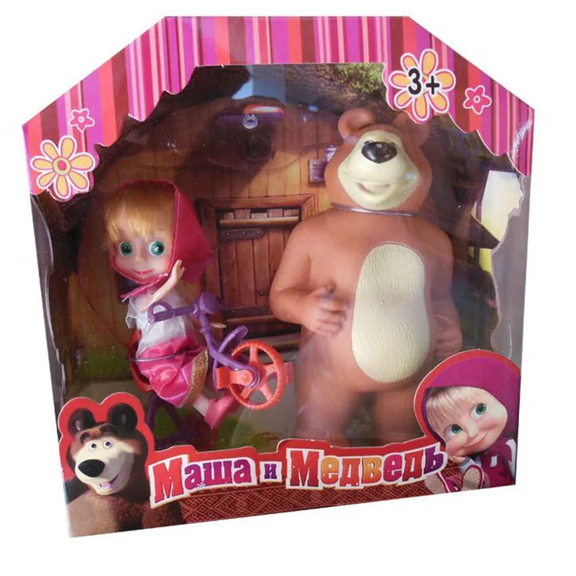 

Anime Figure Cute Russia Masha Parent Child Interaction Action Figure Bear PVC Model Hot Toys For Children Birthday Gifts