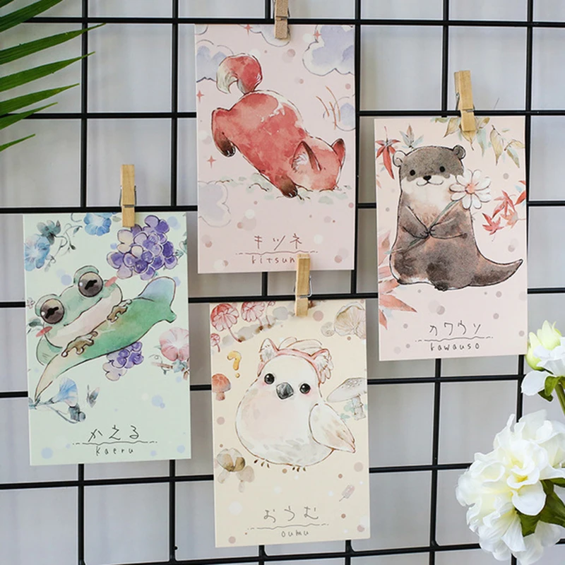

30PCS Box Postcards Animal Soft Adorable Small Hospital Creative Gift Card Message Card Greeting Card School Office Stationary