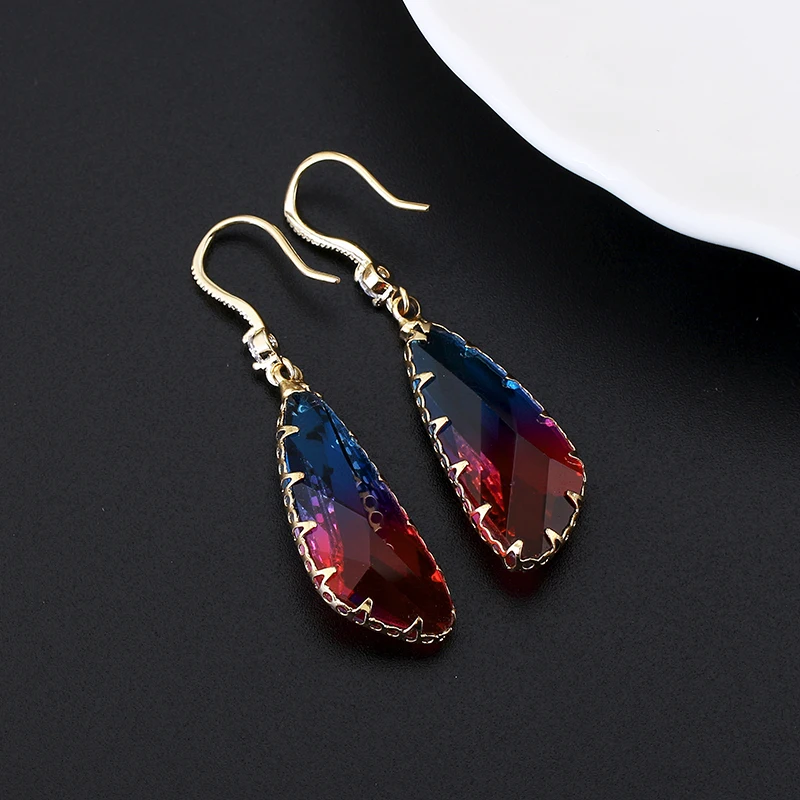 

Large Geometric CZ Stone Drop Earrings Simple Luxury Design Dangle Earrings Korean Style Party Jewelry XIUMEIYIZU New Arrivals