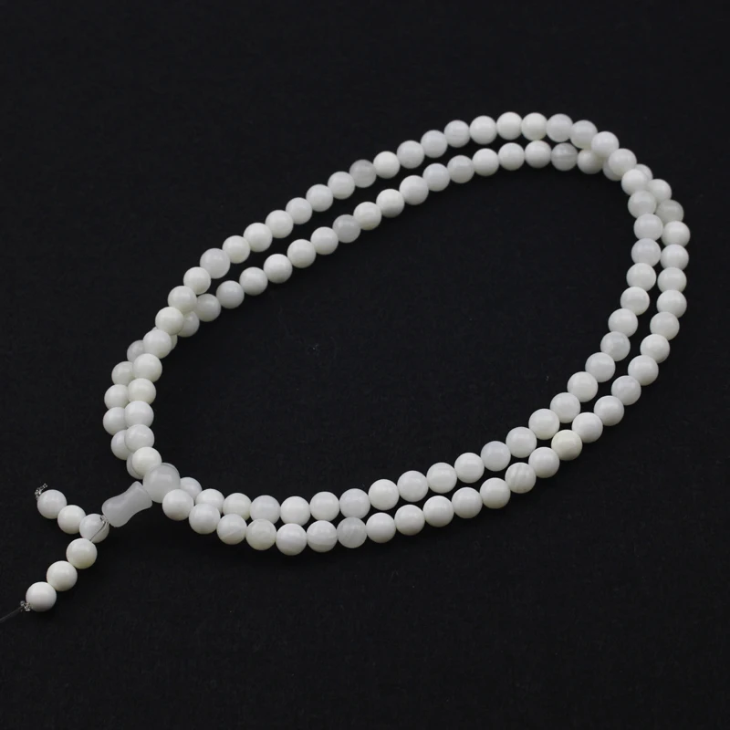 6mm Natural Tridacna (shell) Jade Bracelet Prayer Buddha Mala Bracelet