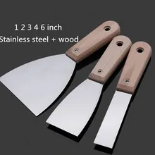 Лопата с деревянной ручкой " 2" " 4" " шпатлевка нож-скребок лезвие из нержавеющей стали штукатурка для стен нож Ручные строительные инструменты