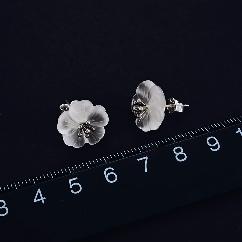 Lotus Fun Real 925 Sterling Silver Earrings Natural Crystal Gems Fine Jewelry Flower in the Rain Stud Earrings for Women Brincos - Image 3