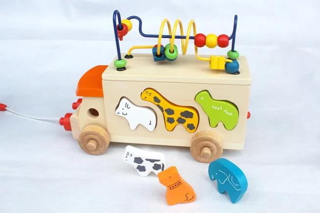 Детские буквенно-цифровой круглый шарик Провода Геометрия Цвет Форма познания автомобиля дошкольного образования головоломки трактор