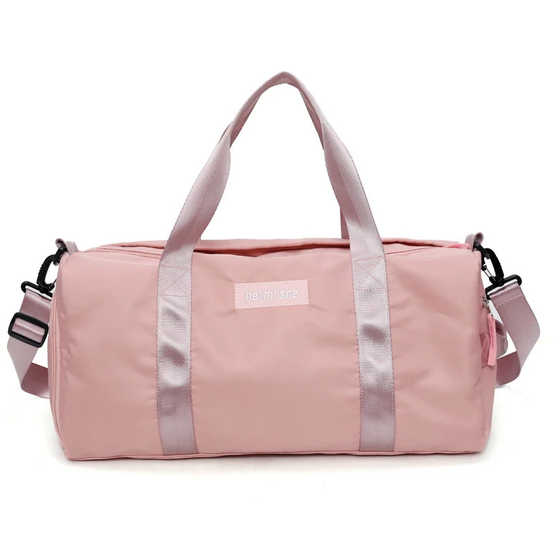 Scione унисекс одноцветная сумка для багажа простая нейлоновая Дорожная сумка на плечо Водонепроницаемая спортивная сумка для спортзала - Цвет: Pink
