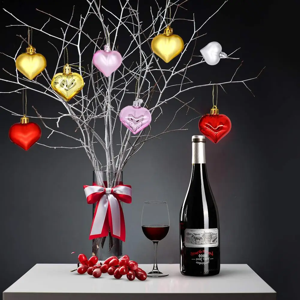 

12Pcs Christmas Tree Decoration Room Decoration Love Shape Ball Decoration Props Small Handing Pendant New Year Party Decor 4