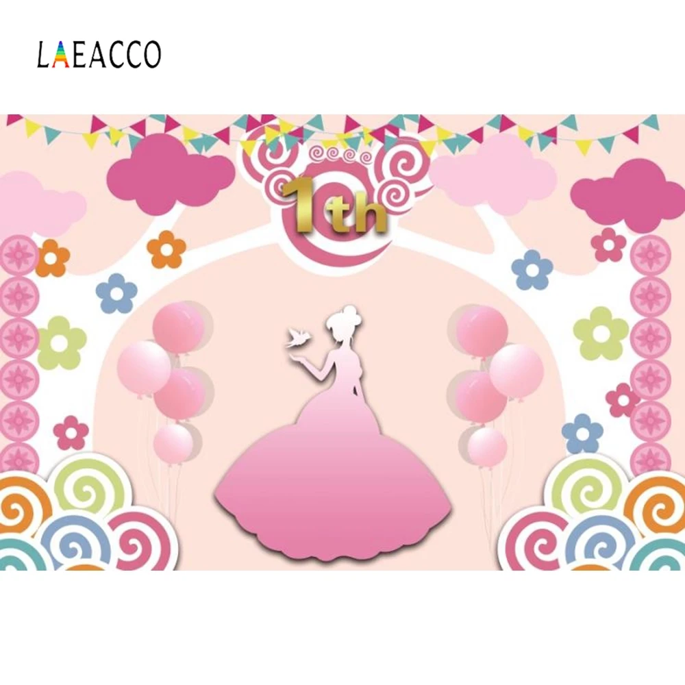 

Laeacco Pink Dance Ballet Girl Birthday Party Portrait Photography Background Customized Photographic Backdrops For Photo Studio