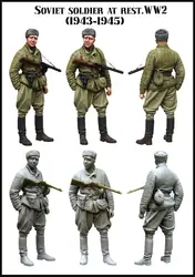 Весы модели 1/35 советский солдат в покое. WW2 рисунок исторические Второй мировой войны Смола Модель Бесплатная доставка