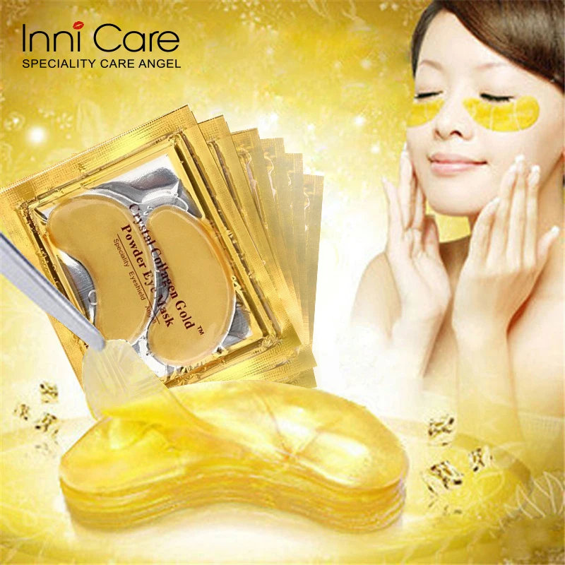 InniCare 10 шт = 5 упаковок Антивозрастная Золотая кристальная коллагеновая маска для глаз патчи для глаз маска для глаз против темных кругов крем против отечности