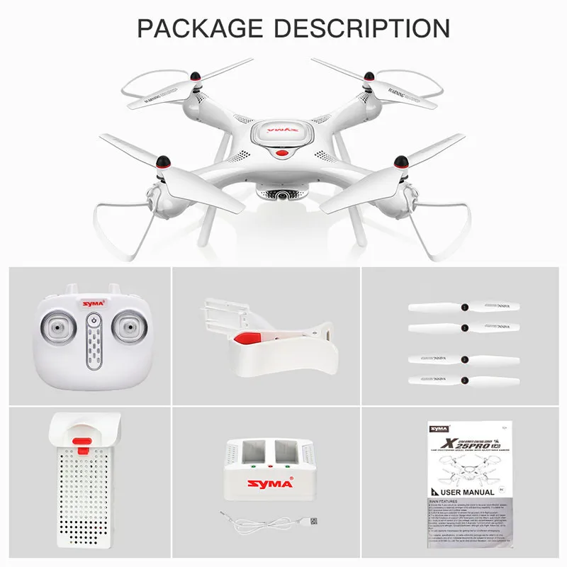 Профессиональный Дрон SYMA X25 Pro с HD камерой FPV Wifi дистанционный Радиоуправляемый