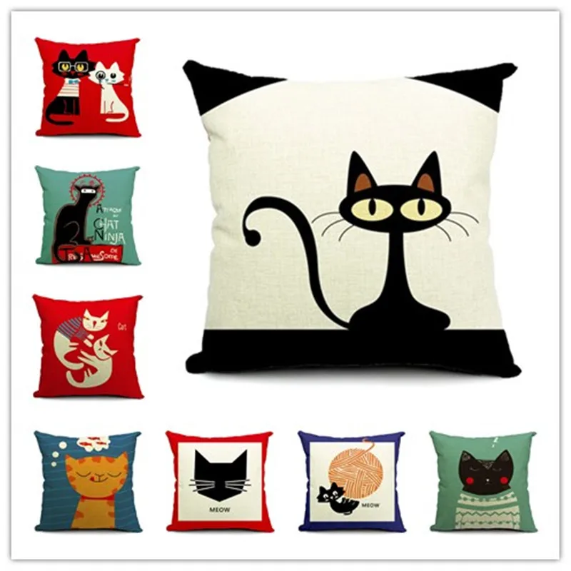 2015 Cat Style Fashion New Cushion Cat Print pillow Bed Sofa Home Decorative Pillow Fundas Para Almofadas Cojines