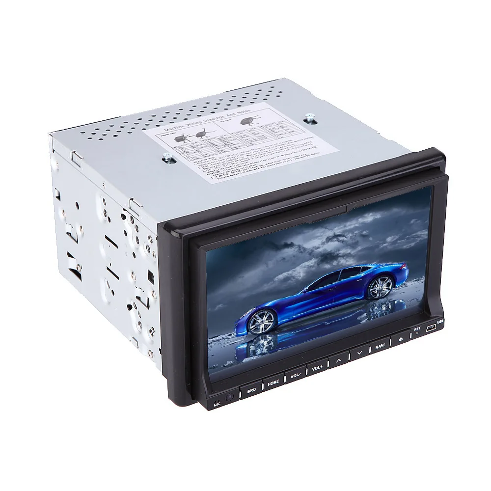 Top Universal 7" HD Touch Screen 2 Din Car DVD/USB/SD Player Bluetooth GPS Stereo Radio Car Entertainment System 1