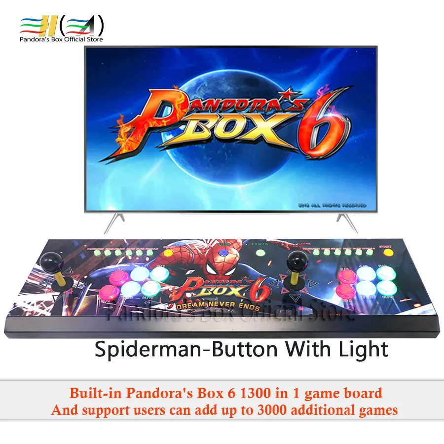 New Pandora box 6 1300 in 1 arcade control kit joystick usb buttons zero delay 2 players HDMI VGA arcade console controller TV New Pandora box 6 1300 in 1 arcade control kit joystick usb buttons zero delay 2 players HDMI VGA arcade console controller TV
