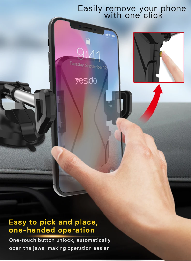 Gravity Car Phone Holder Windshield Sucker Car Mount Holder (2)