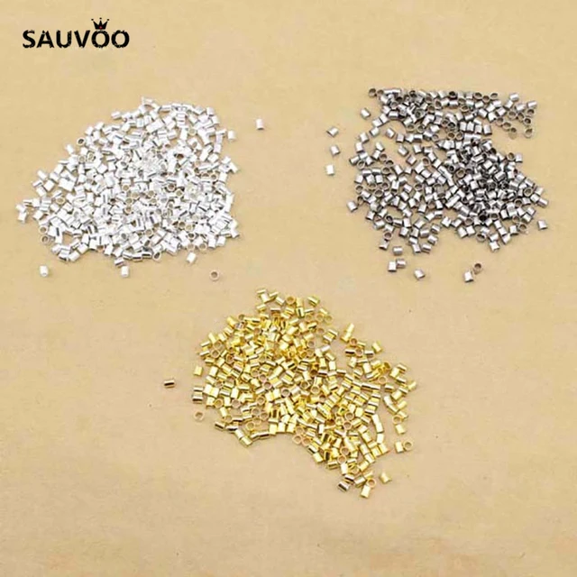 Cuentas engastadas de tubo de cobre y oro para fabricación de joyas, 500 Uds., 1,5, 2,0, 2,5mm, espaciador de tapón de cierre, cuentas para joyería Cuentas engastadas de tubo de cobre y oro para fabricación de joyas, 500 Uds., 1,5, 2,0, 2,5mm, espaciador de tapón de cierre, cuentas para joyería