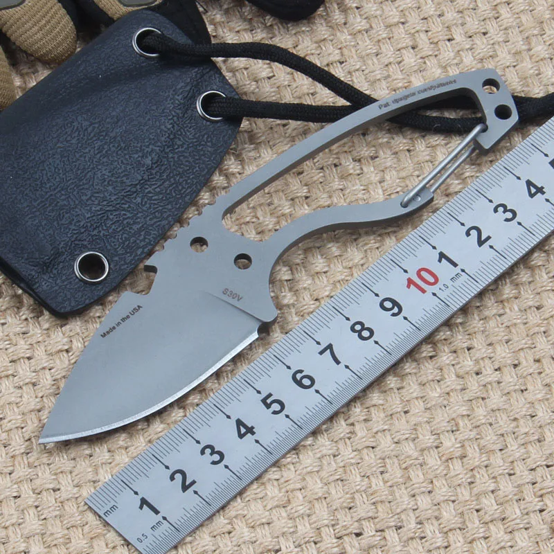 Small Fixed Blade Knife CPM S30V Neck Knife Multi Outdoor Rescue Knives