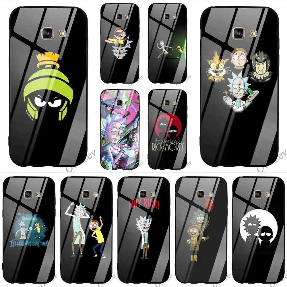 

Ultra Thin Rick and Morty Tempered Glass Phone Case for Samsung Note 8 Cover 9 Galaxy S7 Edge S8 S9 Plus S10 Covers