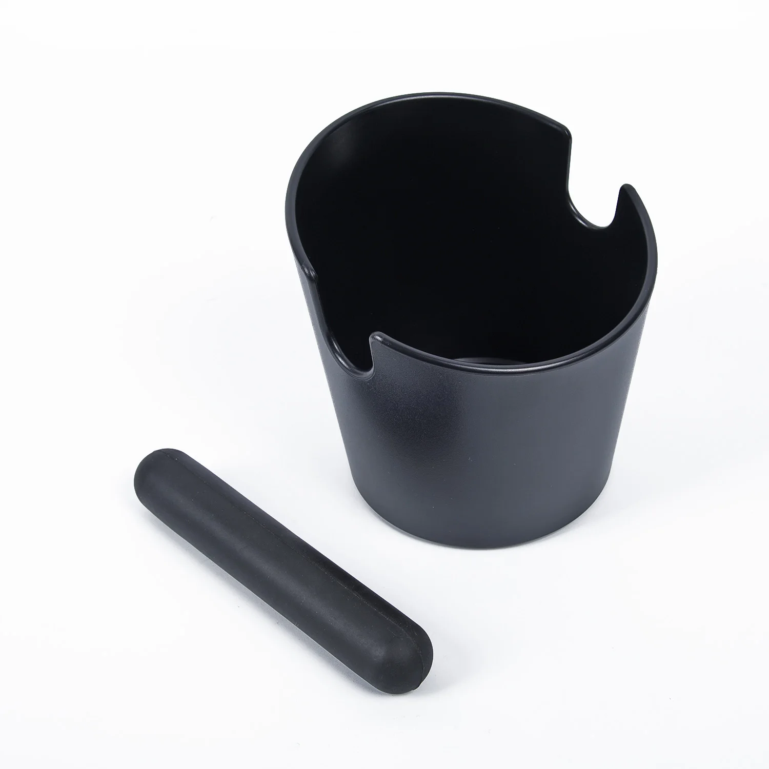 

ABS Ground Containers Grinds Tamper Waste Bin Black Coffee Knock Box Handle Slag Bucket Espresso Coffeeware