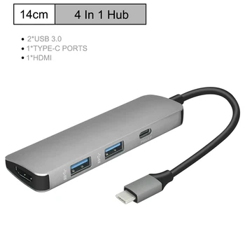 

4 in 1 USB C Hub to HDMI Adapter Charging Port Type C Hub for MacBook Samsung Galaxy S9/S8 Huawei P20 Pro