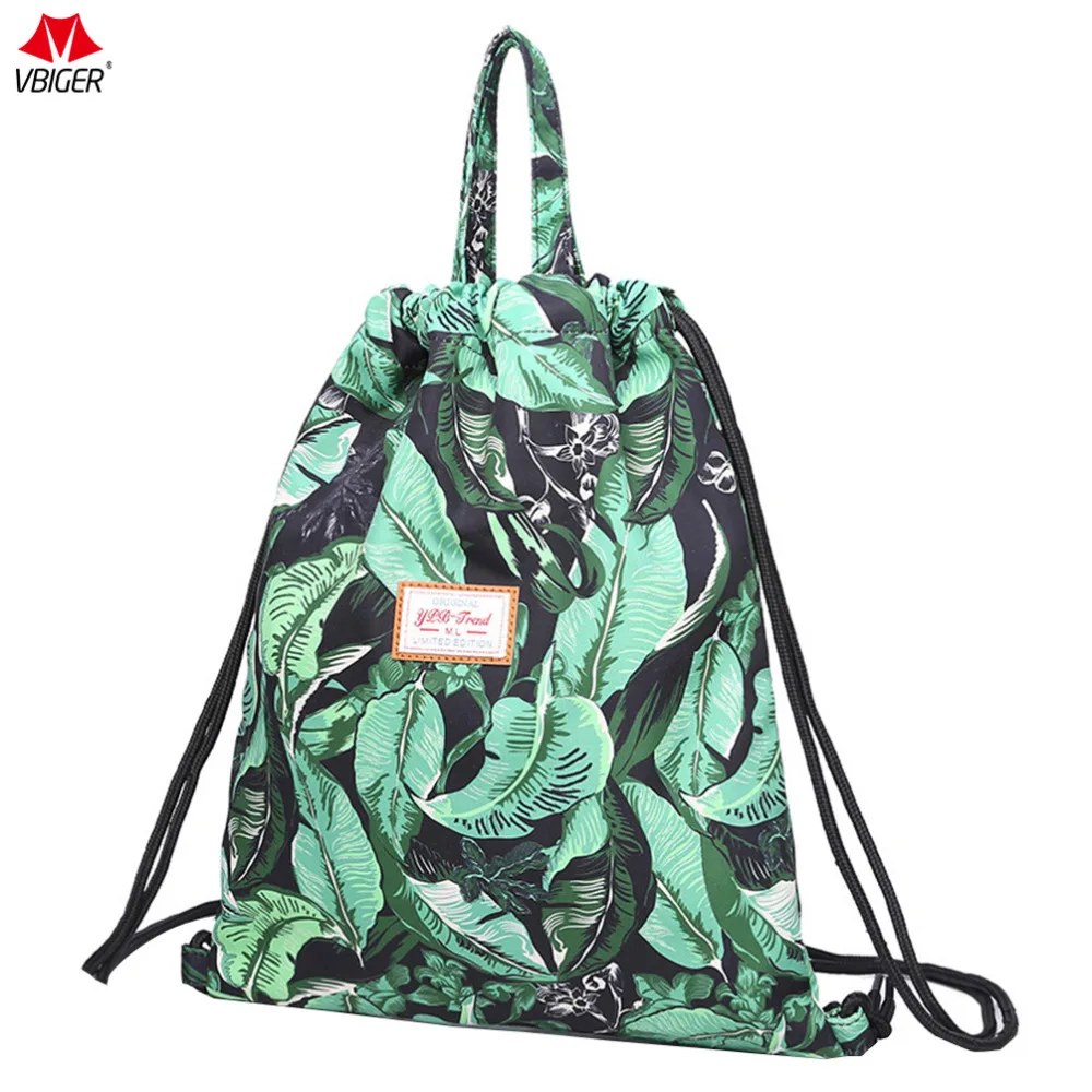 Vbiger Drawstring Backpack Vintage Shoulders Bag Trendy Nylon Backpacks Casual Travel Daypack