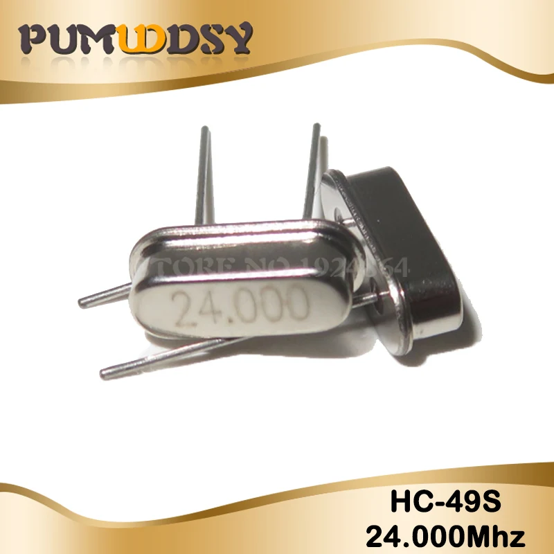 100PCS 4Mhz 6Mhz 8Mhz 12Mhz 16Mhz 20Mhz 24Mhz 32.768K 2*6 32.768K 3*8 Quartz Crystal Resonator Passive Oscillator HC 49S - Color: 24.000MHZ