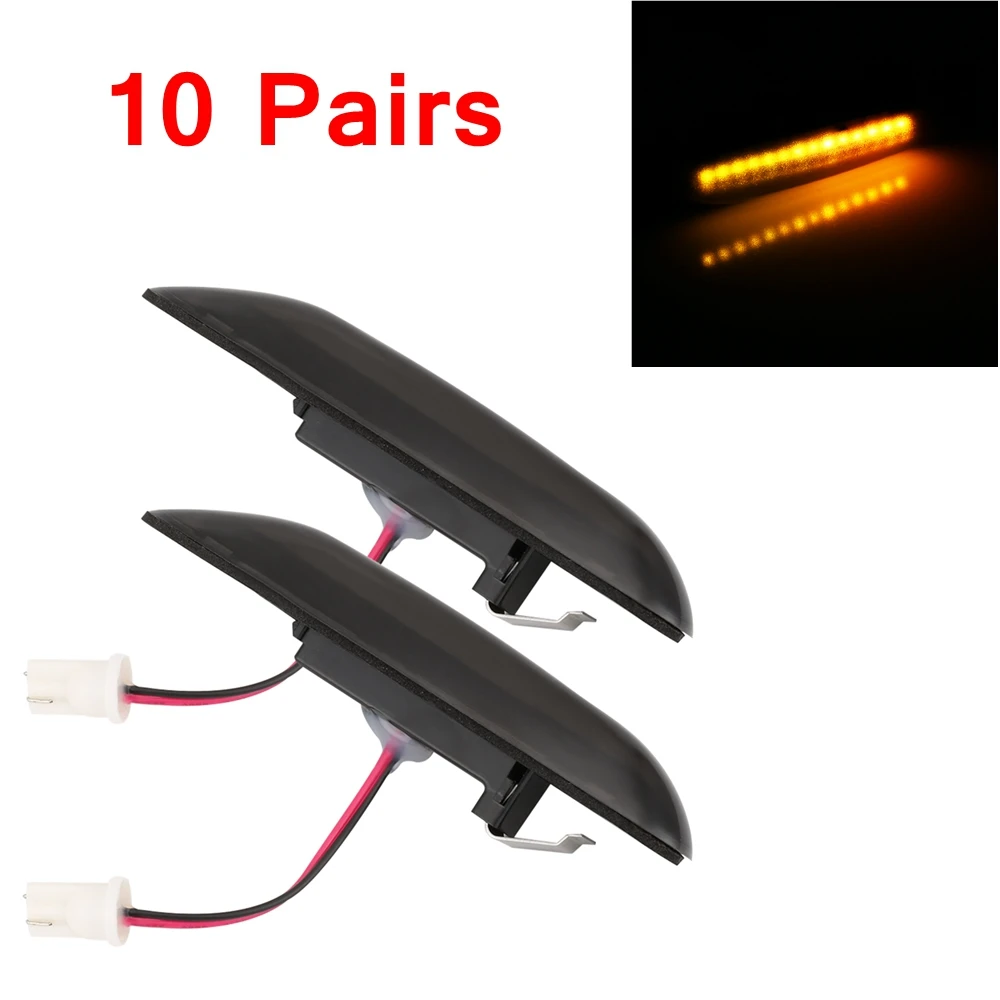 

10 Pairs Smoke LED Side Marker Turn Indicator Lights Side Repeaters Light Lamp For BMW E90 E91 E92 E39 E60 E46 E83 E53 E36 E81