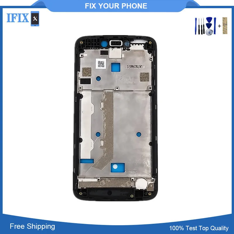 

High Quality For Moto C plus Middle Bezel Front Frame Housing Cover Black Gold with free shipping