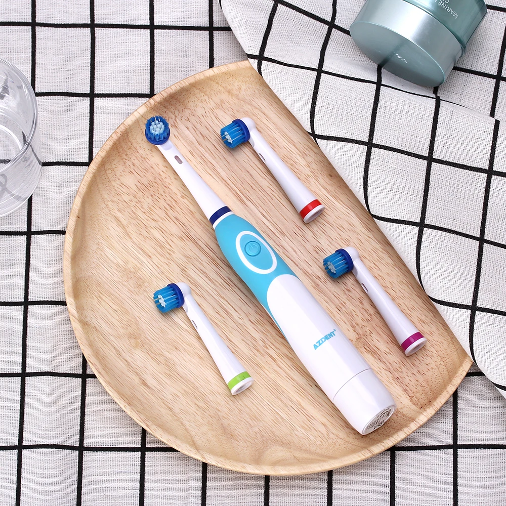 AZ-OC2 Rotating Electric Toothbrush for Adults with 4 Replacement Rotary Head Battery Power No Rechargeable Oral Tooth Whitening AZ-OC2 Rotating Electric Toothbrush for Adults with 4 Replacement Rotary Head Battery Power No Rechargeable Oral Tooth Whitening
