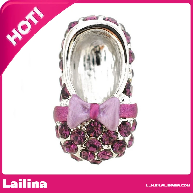 

Purple Bow Flat Crystal Shoes Brooch Pin