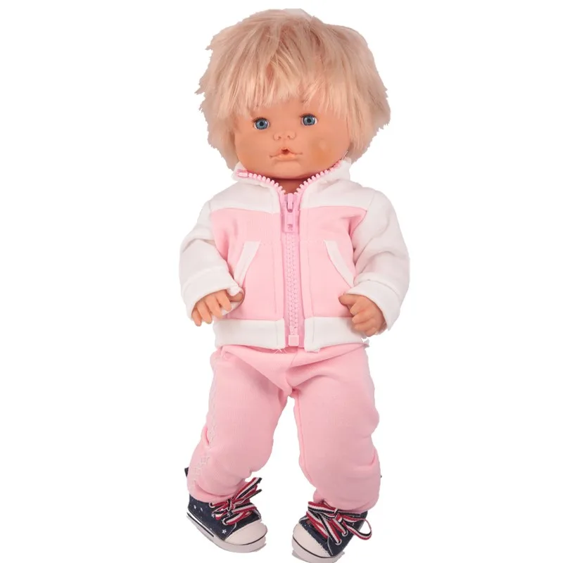 

41 cm Nenuco Doll Clothes And Accessories Nenuco Ropa y su Hermanita Pink Red Jacket Pant With Star Sneaker For 16inch Doll
