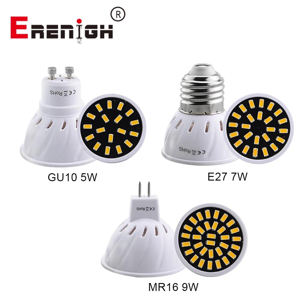 

GU10 MR16 E27 LED Lamp 220V 110V LED Bulb 5W 7W 9W 18 24 32LEDs Spotlight for Home Living Room Bedroom Energy Saving Bombillas