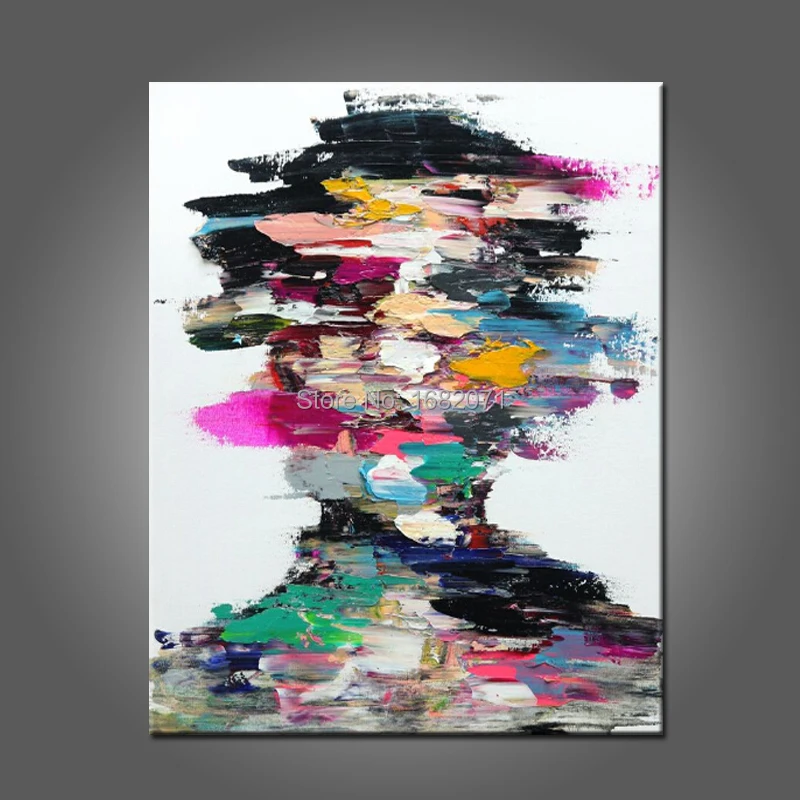 

Wholesale Price Abstract Design Handmade Portrait Man Oil Painting On Canvas Unique Portrait For Friends Unique Gifts