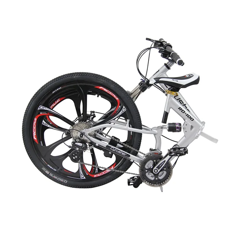 Clearance Cyrusher RD100 Folding Mountain Bike Full Suspension frame road Bicycle 24 Speeds 26X17 Inch Double Disc Brakes MTB bike 1 Clearance Cyrusher RD100 Folding Mountain Bike Full Suspension frame road Bicycle 24 Speeds 26X17 Inch Double Disc Brakes MTB bike 1