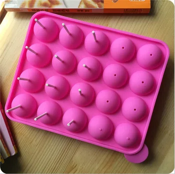 

20 Holes Candy mould Pop Sucker Sticks Lollipop Lolly Candy Cake Jelly Making Mold Chocolate Ice Silicone Tray Pan Hot