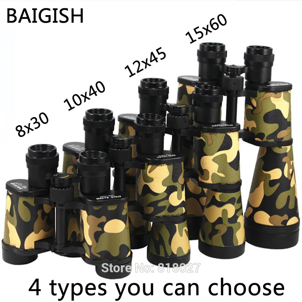Baigish 8x30 10x40 12x45 15x60 Военный Русский Бинокль высококачественный мощный телескоп