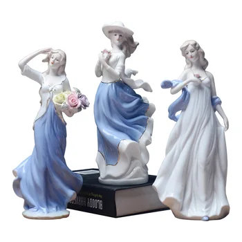 

Ceramic Elegant and beautiful Western woman Character ornaments Home decor crafts room decorations porcelain people figurines