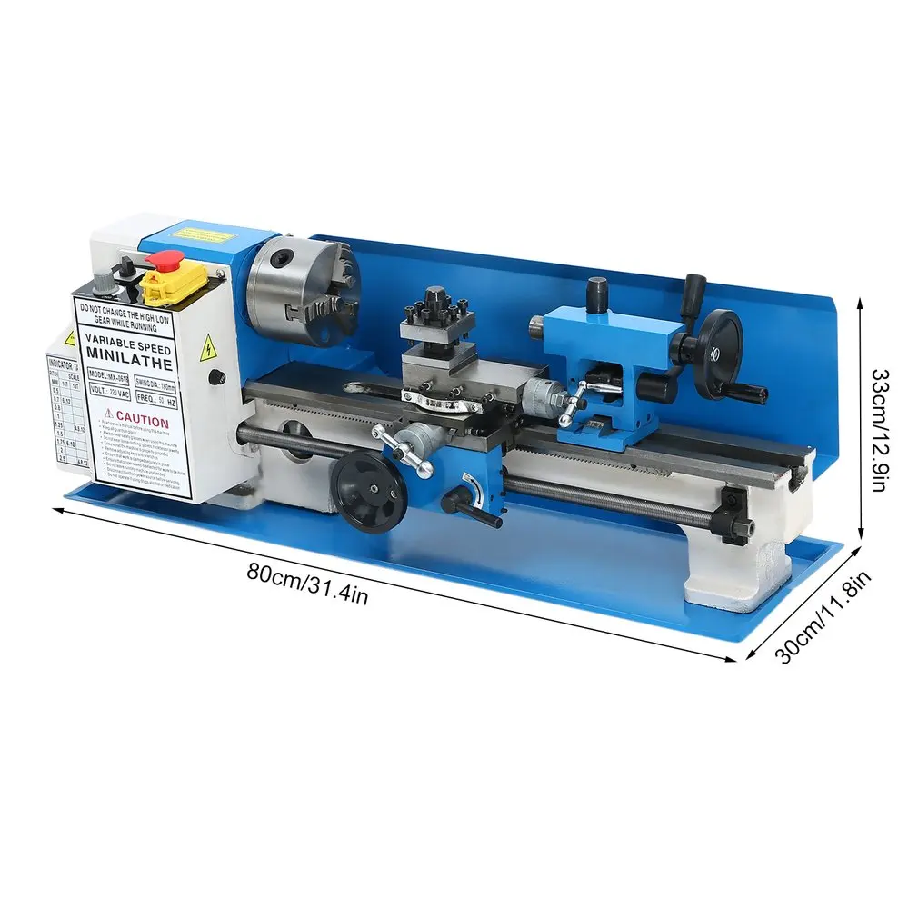 0618 мини токарный станок с аварийным выключателем правый левый вращение изменение скорости DIY токарный станок универсальный станок EU разъем
