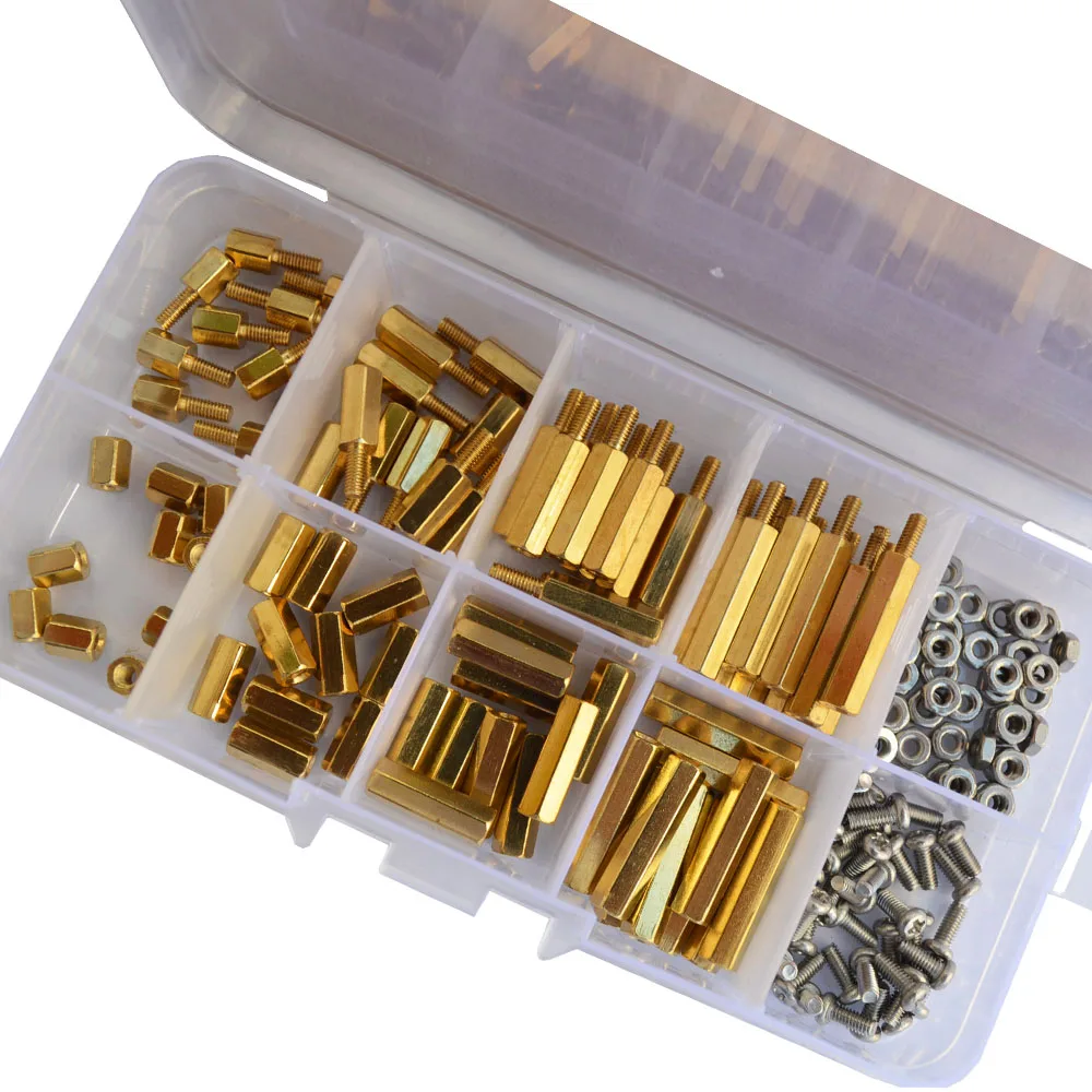 250Pcs M2 //M3 Hex Column Standoff Spacer Pillars Screws Nuts Assortment Kit with Storage Box M3 Male to Female