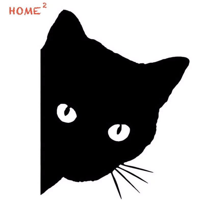 

11*14CM Vinyl Car Styling Funny Cat Glue Stickers Auto Window Decal Decoration for Mitsubishi Ralliart ASX Outlander Lancer 10