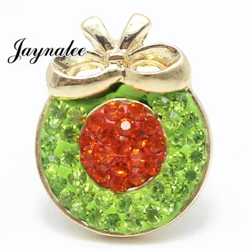 

30pcs/lot Christmas ginger Christmas wreaths 18/20mm Snaps fit Snaps Jewelry Bracelets GS1114009