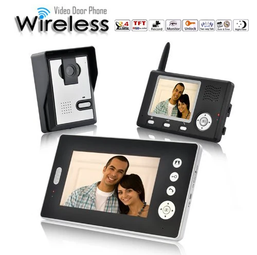 3.5 Inch 2.4Ghz  Wireless 1V2 Intercom Video Door Phone