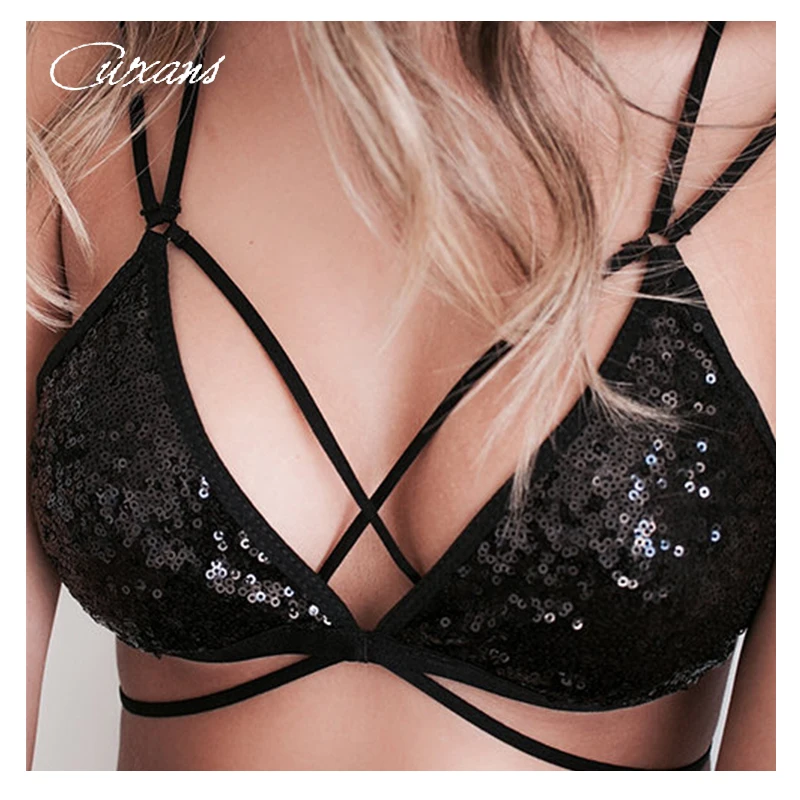 CWXANS Sexy Mesh Sequins Women Black Bras Deep V Beading Embroidery Sexy Bra Bustier Unpadded Strappy Bra Tops Three Quarters
CWXANS Sexy Mesh Sequins Women Black Bras Deep V Beading Embroidery Sexy Bra Bustier Unpadded Strappy Bra Tops Three Quarters