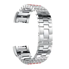 Дропшиппинг изысканное мастерство кристалл из нержавеющей стали наручные сменный ремешок для часов Ремешок для Charge 2 18#823