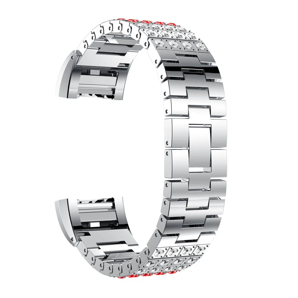 

Dropshipping Exquisite craftsmanship Crystal Stainless Steel Wrist Replacement Watch Strap Band for Fitbit Charge 2 18#823