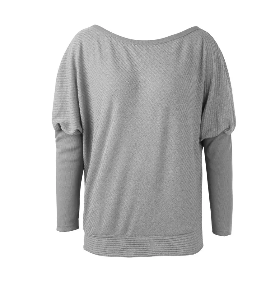 Gladiolus Slash Neck Sexy Autumn Winter Sweater Women 2018  Long Sleeve Loose Casual Long Knitted Pullover Women Sweater Jumpers (32)